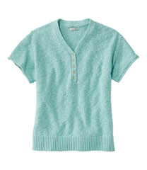 Women's Midweight Cotton Slub Sweater, Henley Short-Sleeve | L.L.Bean