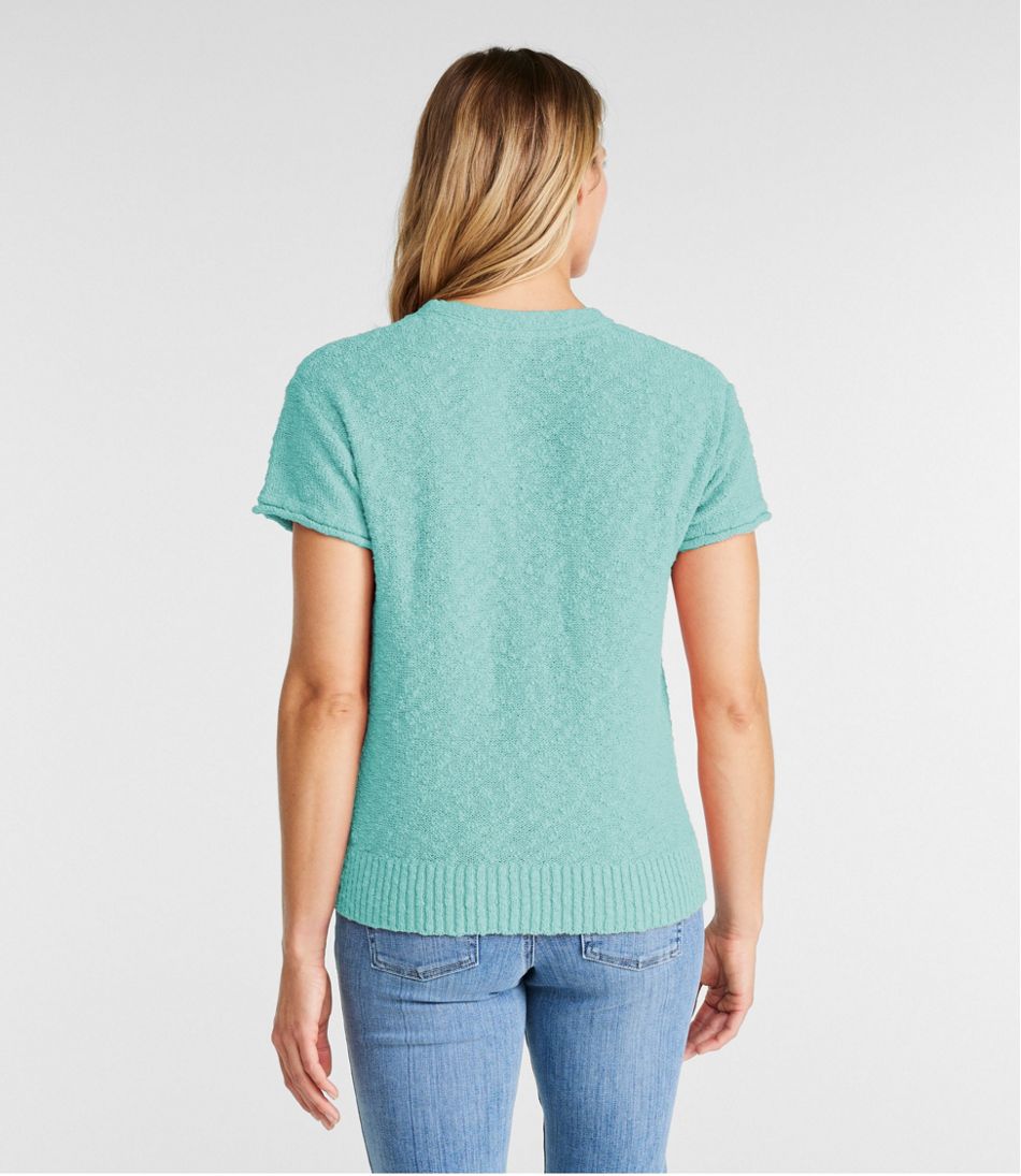 Women's Midweight Cotton Slub Sweater, Henley Short-Sleeve | L.L.Bean