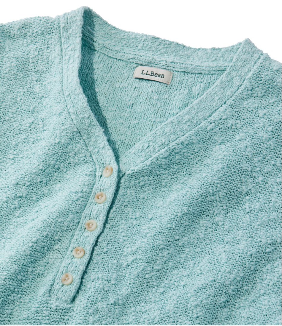 Women's Midweight Cotton Slub Sweater, Henley Short-Sleeve | L.L.Bean