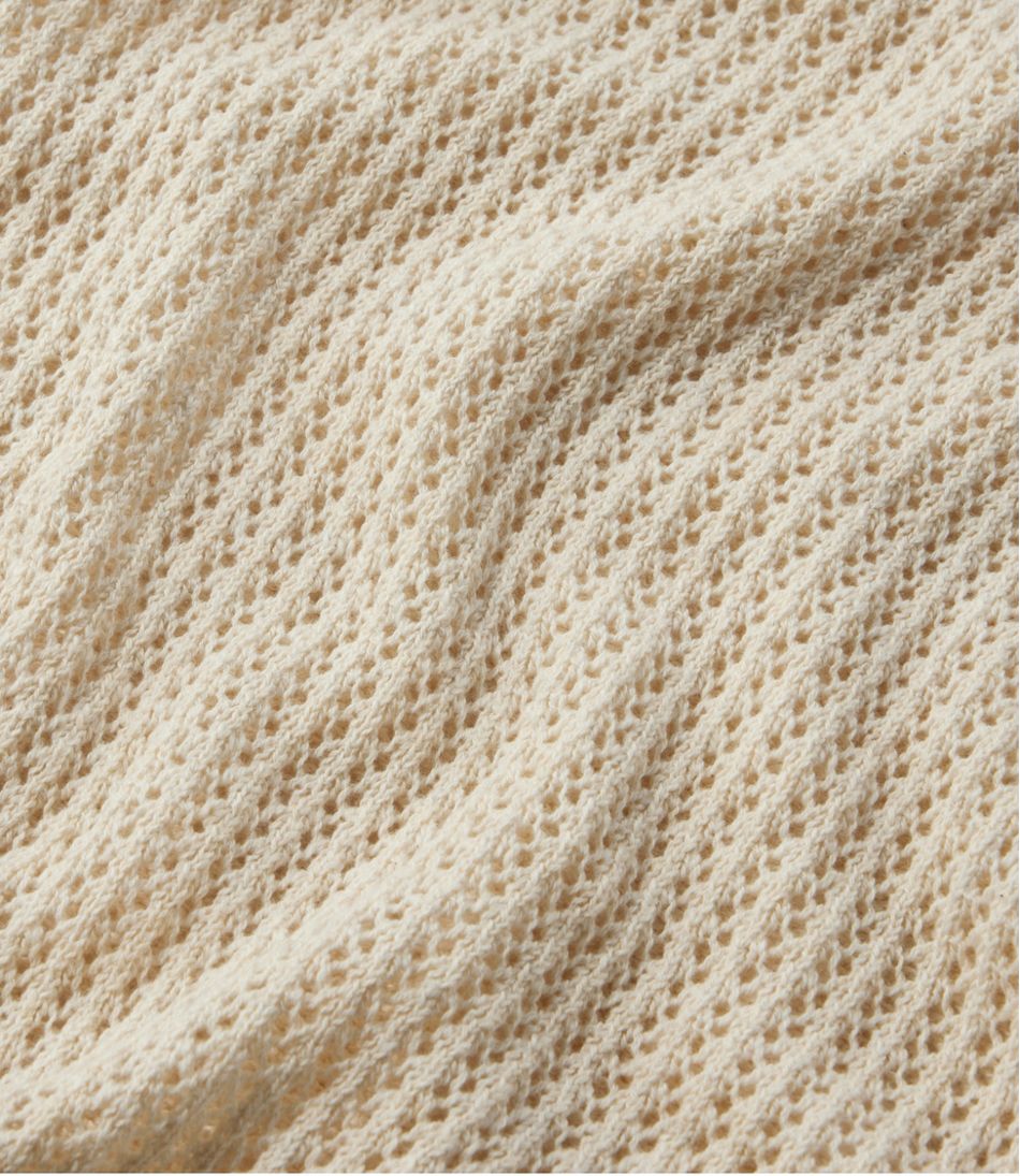 Women's Organic Cotton Slub Pointelle Sweater, Polo | L.L.Bean