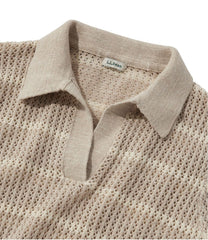 Women's Organic Cotton Slub Pointelle Sweater, Polo | L.L.Bean