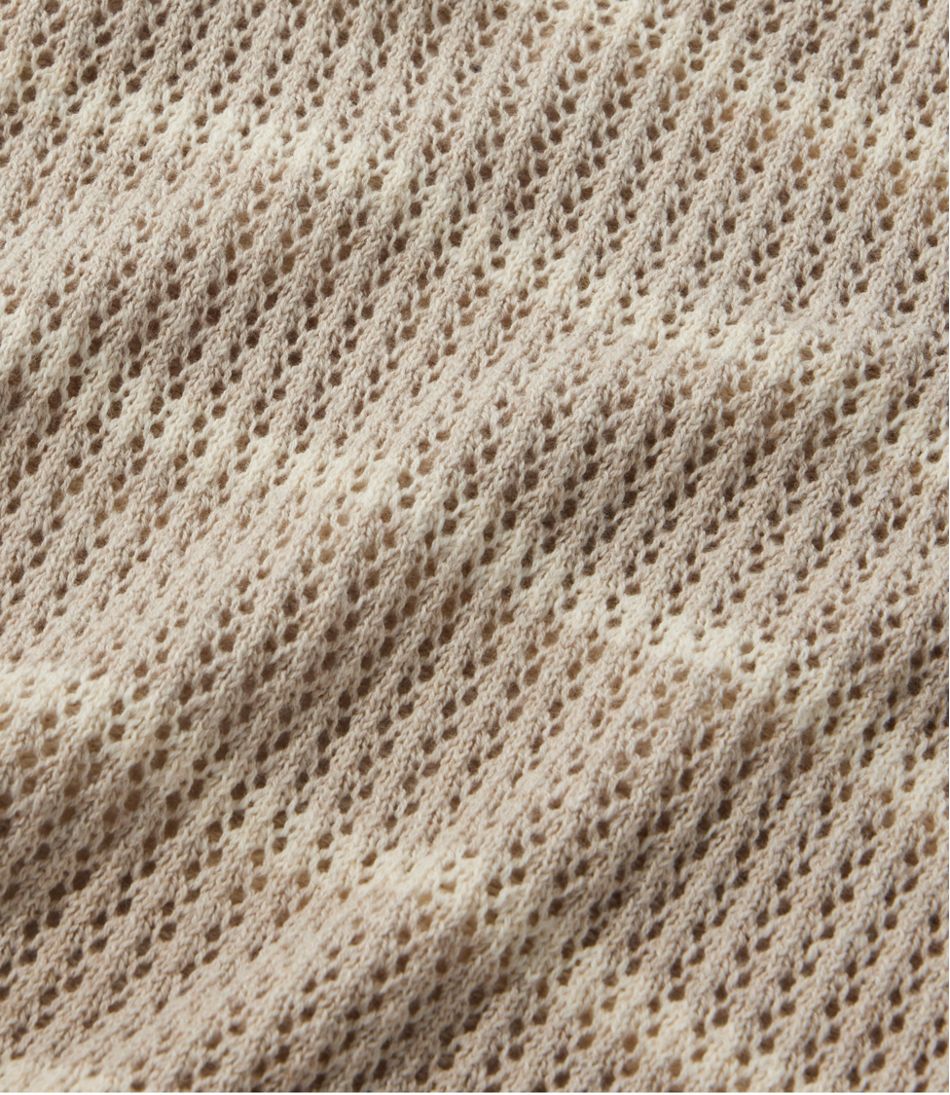 Women's Organic Cotton Slub Pointelle Sweater, Polo | L.L.Bean