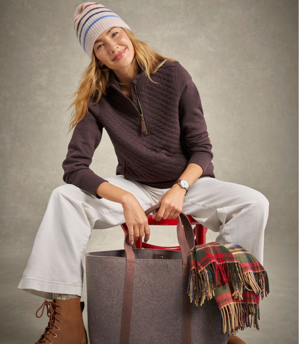 Women's Quilted Quarter-Zip Pullover | L.L.Bean