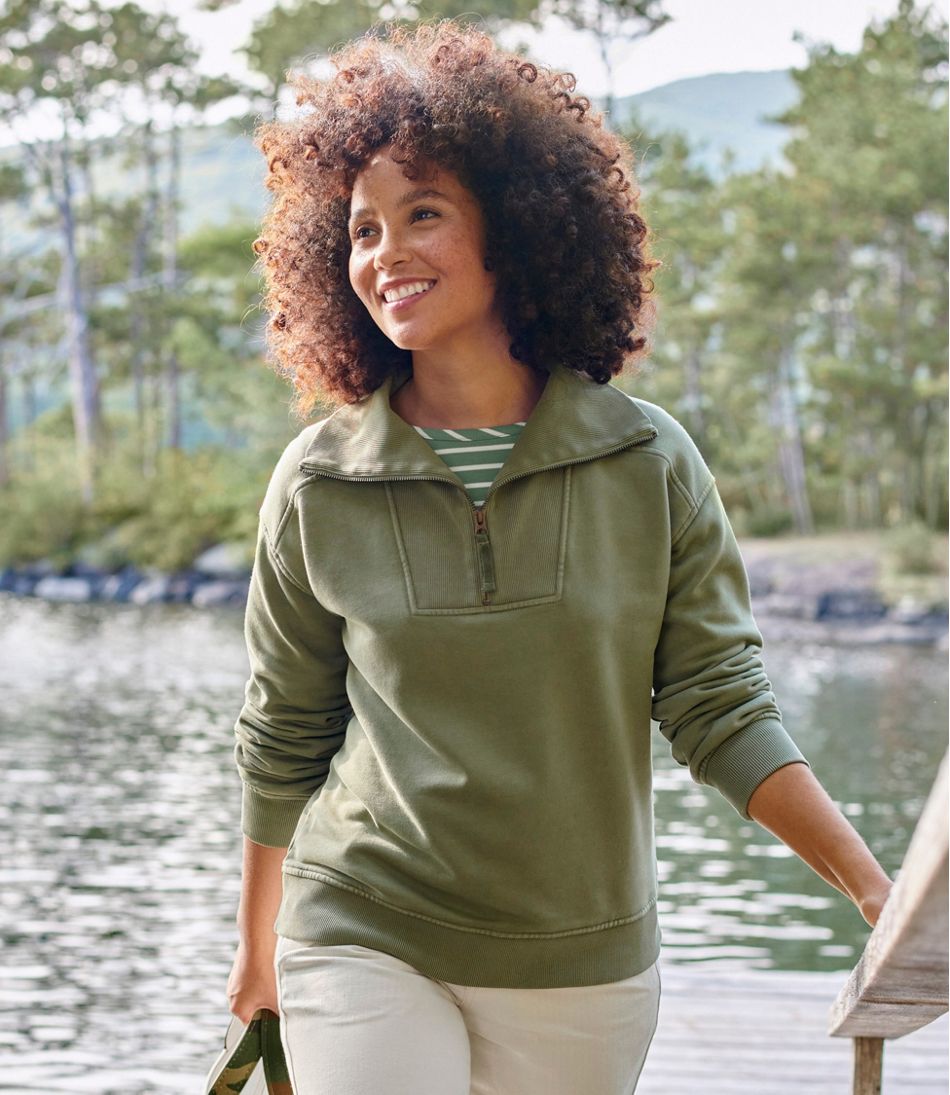 Women's Sunwashed Sweats, Quarter-Zip | L.L.Bean