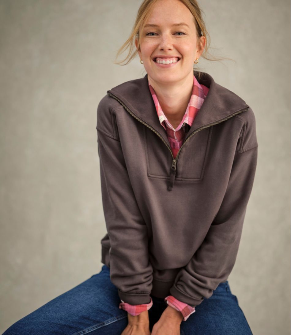 Women's Sunwashed Sweats, Quarter-Zip | L.L.Bean
