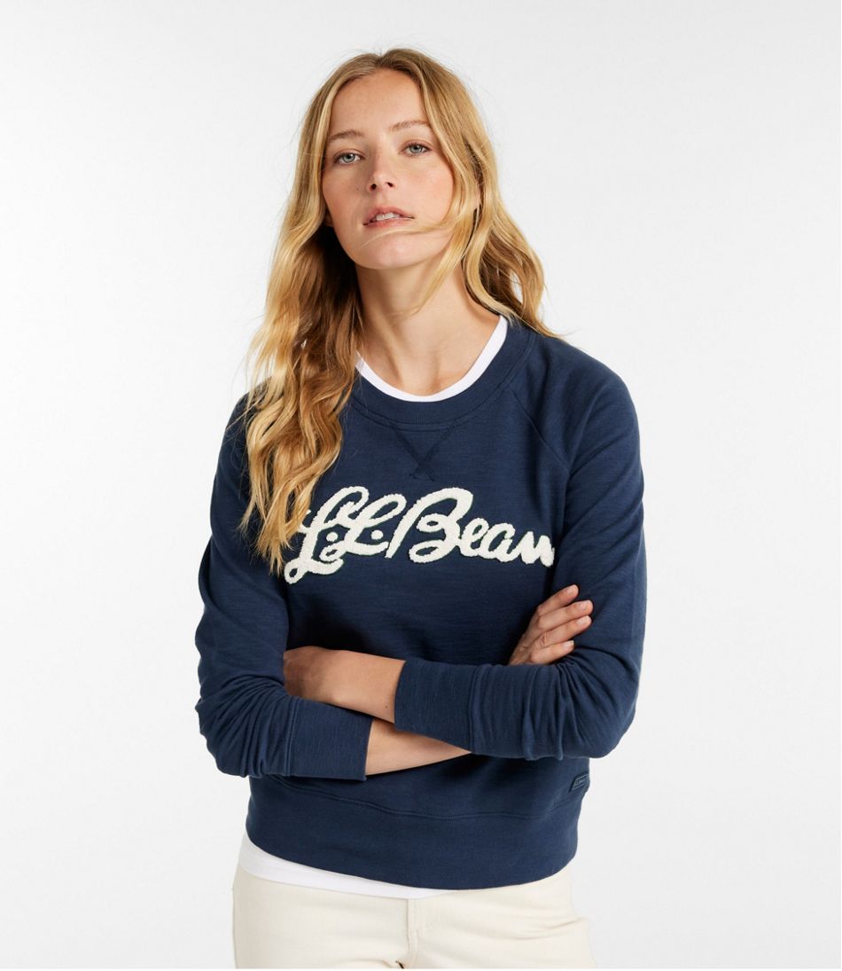 Women's Peaks Island Crewneck, Logo | L.L.Bean