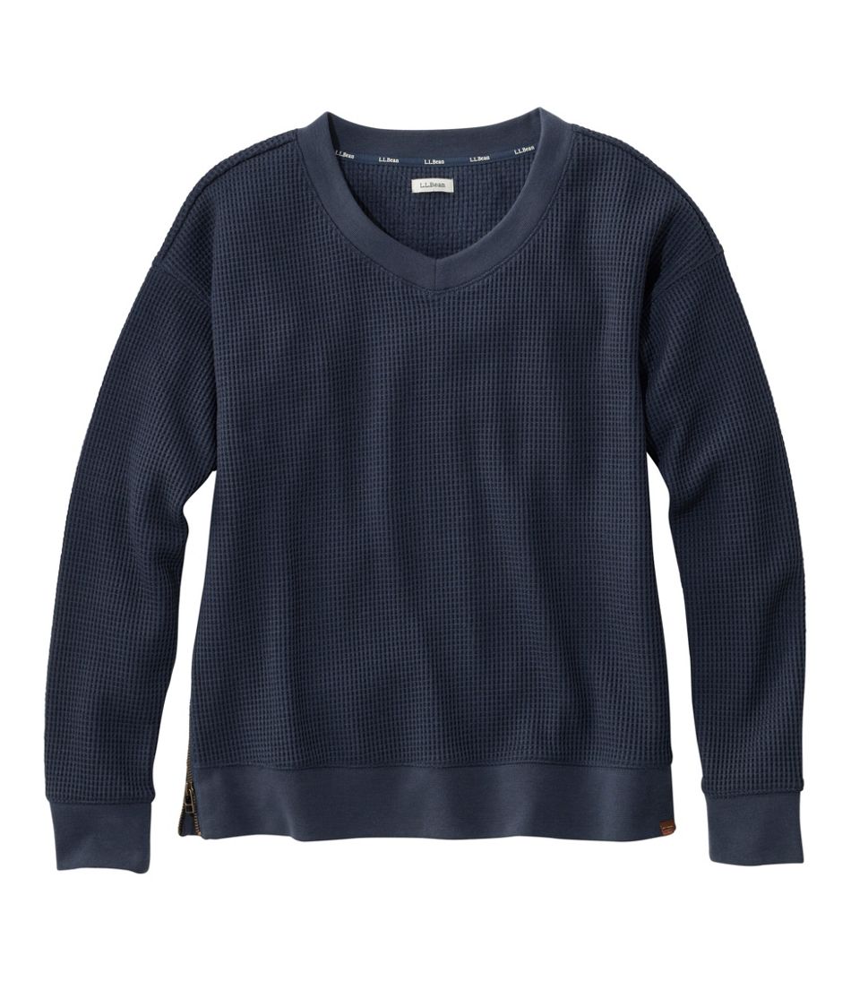 Women's Birchwood Brushed Waffle Top, V-Neck | L.L.Bean
