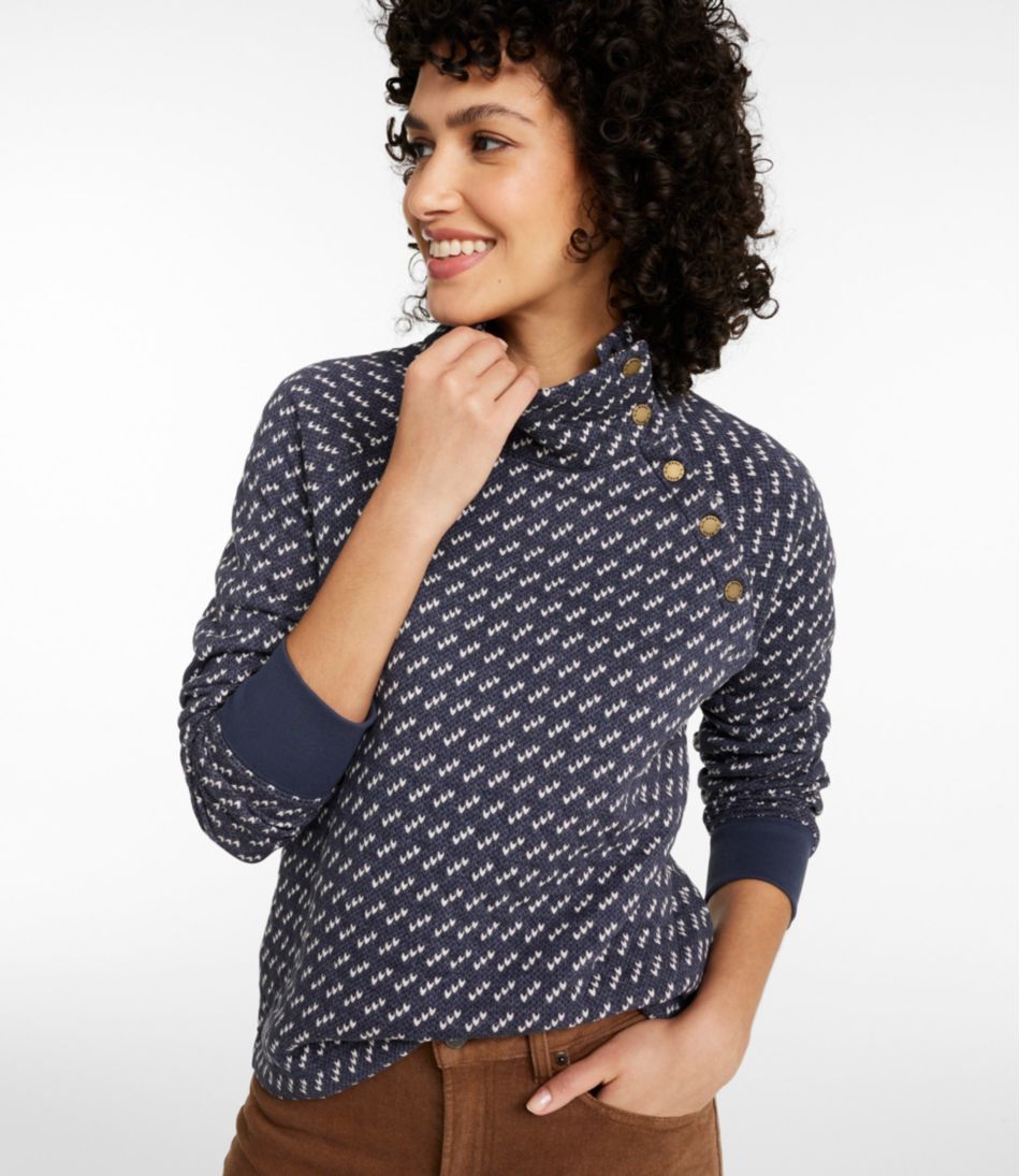 Women's Quilted Sweatshirt, Snapneck Pullover Print | L.L.Bean