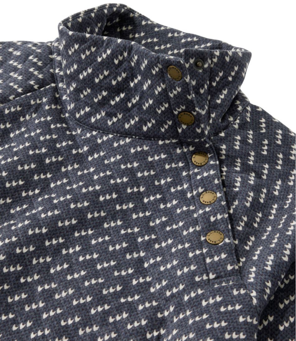 Women's Quilted Sweatshirt, Snapneck Pullover Print | L.L.Bean