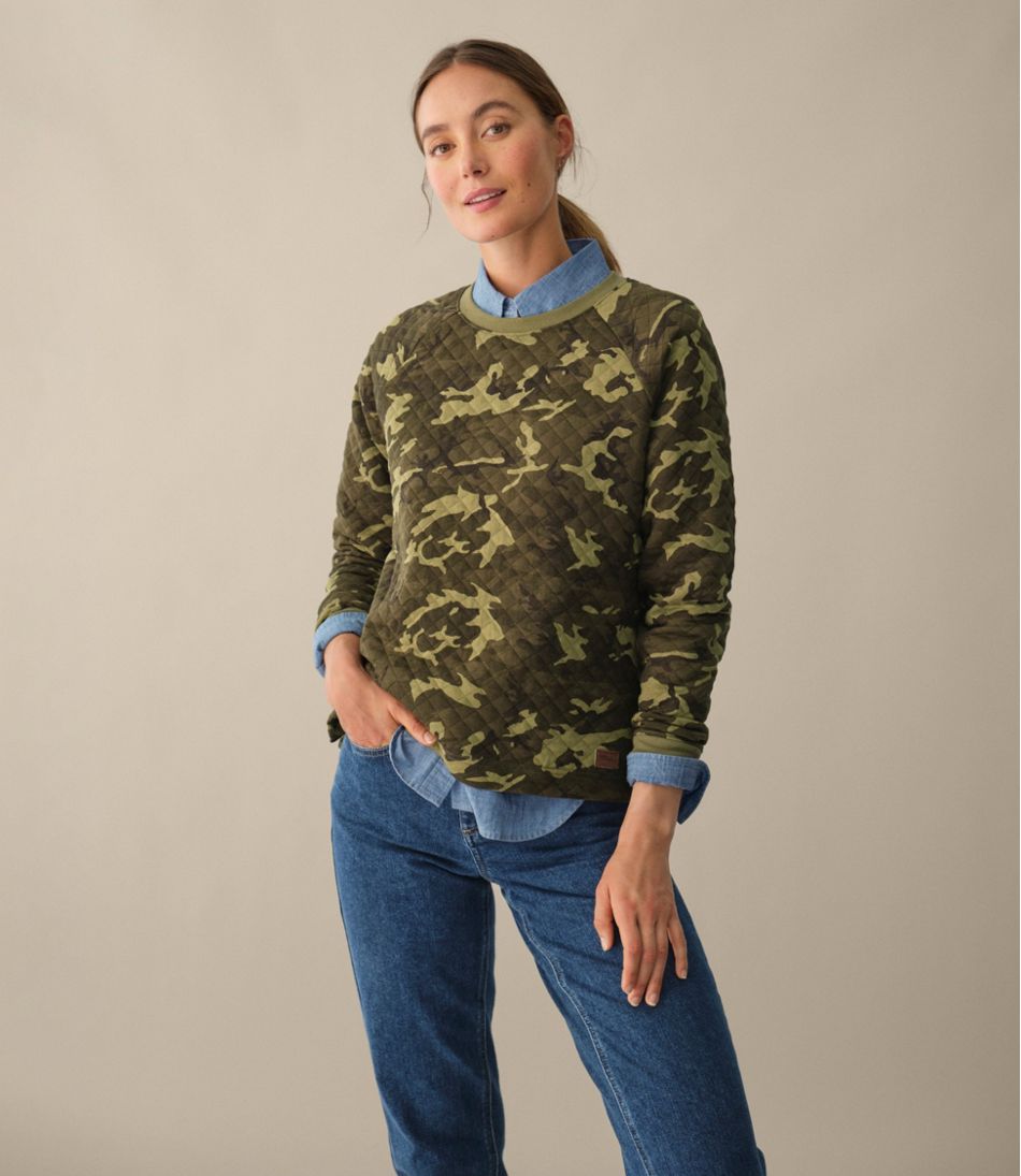 Women's Quilted Sweatshirt, Crewneck Pullover Print | L.L.Bean