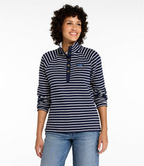Women's Lakewashed Double-Knit Quarter-Snap, Stripe | L.L.Bean