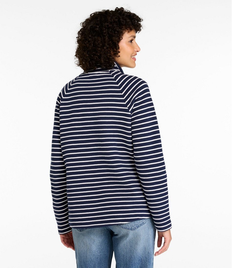 Women's Lakewashed Double-Knit Quarter-Snap, Stripe | L.L.Bean