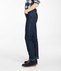 Women's True Shape Jeans, High-Rise Straight-Leg Fleece-Lined | L.L.Bean