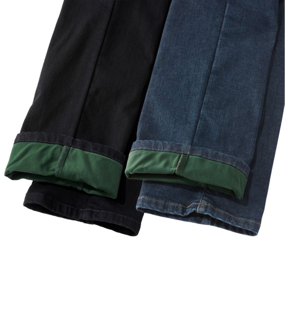 Women's True Shape Jeans, High-Rise Straight-Leg Fleece-Lined | L.L.Bean