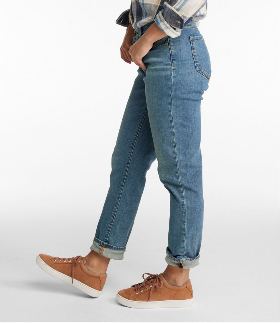 Women's Signature Organic Denim Boyfriend Jeans, Low-Rise Straight-Leg | L.L.Bean