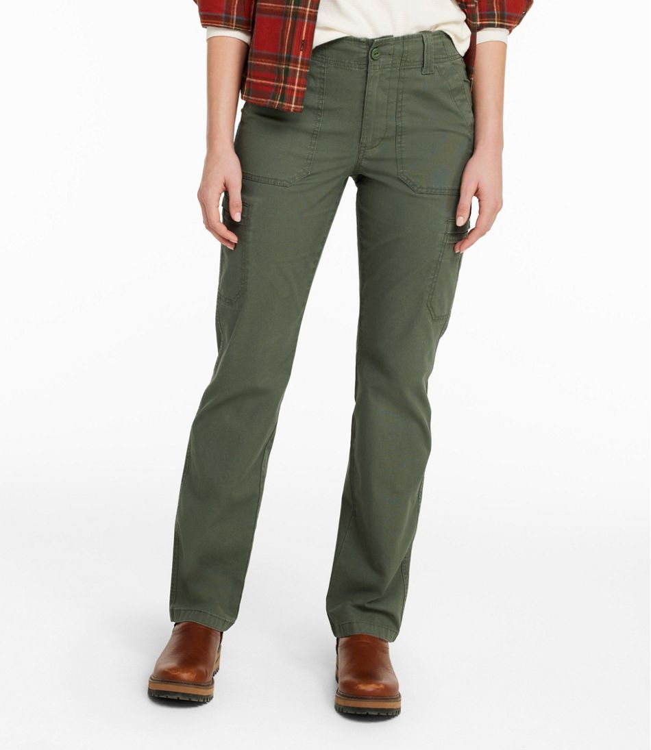 Women's 207 Vintage Cotton Canvas Pants, Mid-Rise Straight-Leg Cargo | L.L.Bean