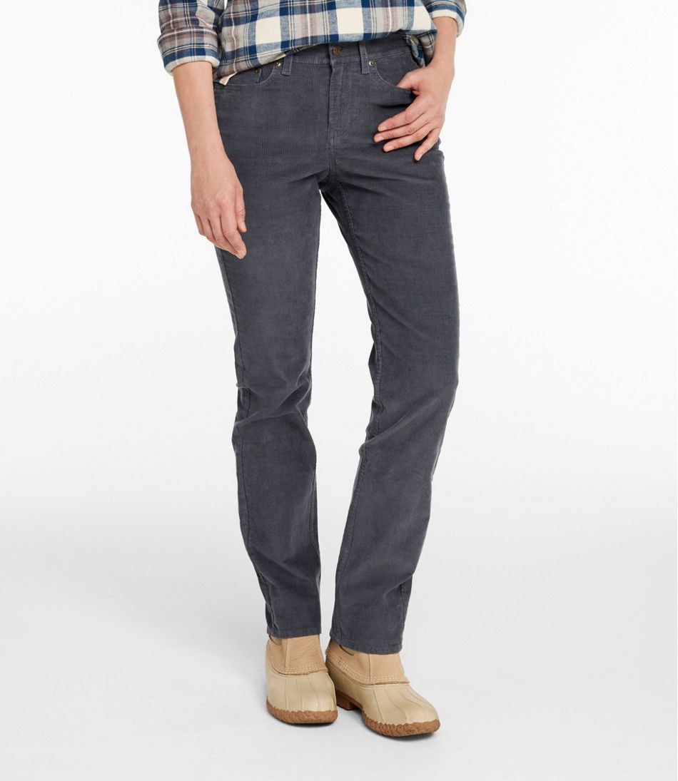 Women's BeanFlex Five-Pocket Corduroy Pants, Mid-Rise Straight-Leg | L.L.Bean