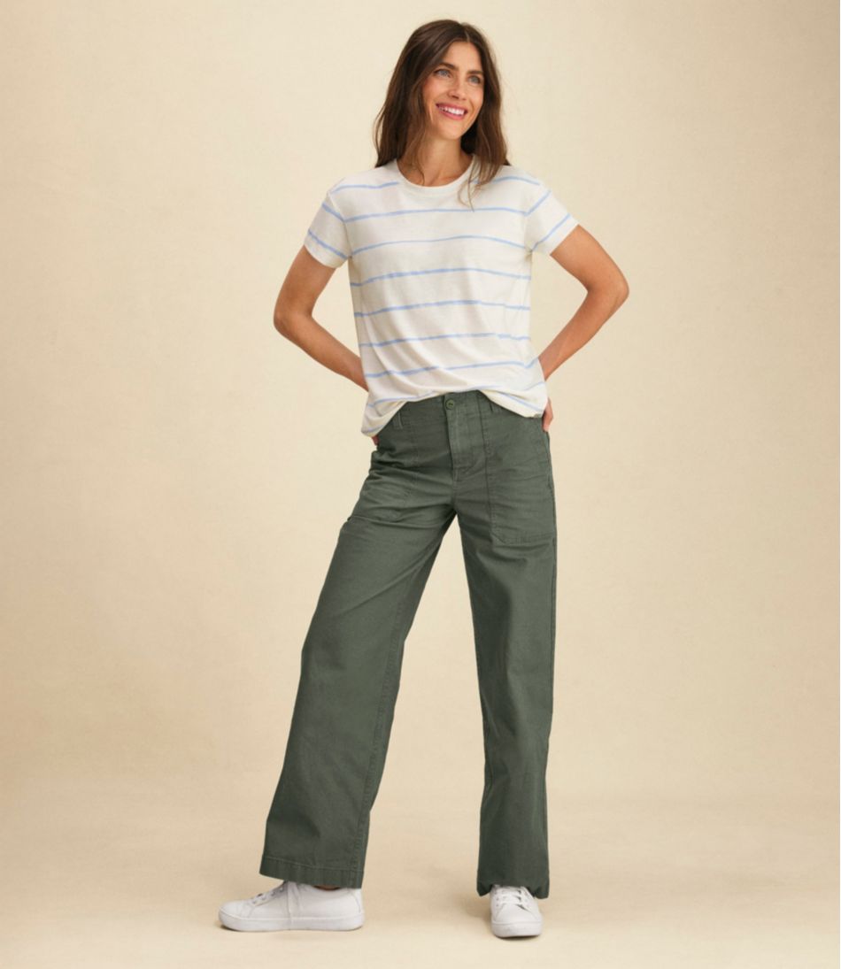 Women's 207 Vintage Cotton Canvas Pants, High-Rise Wide-Leg | L.L.Bean