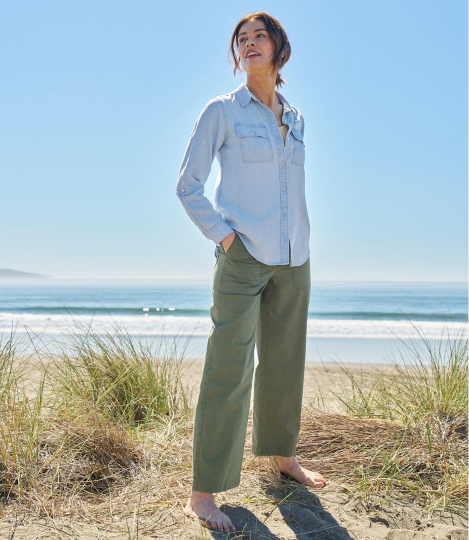 Women's 207 Vintage Cotton Canvas Pants, High-Rise Wide-Leg | L.L.Bean