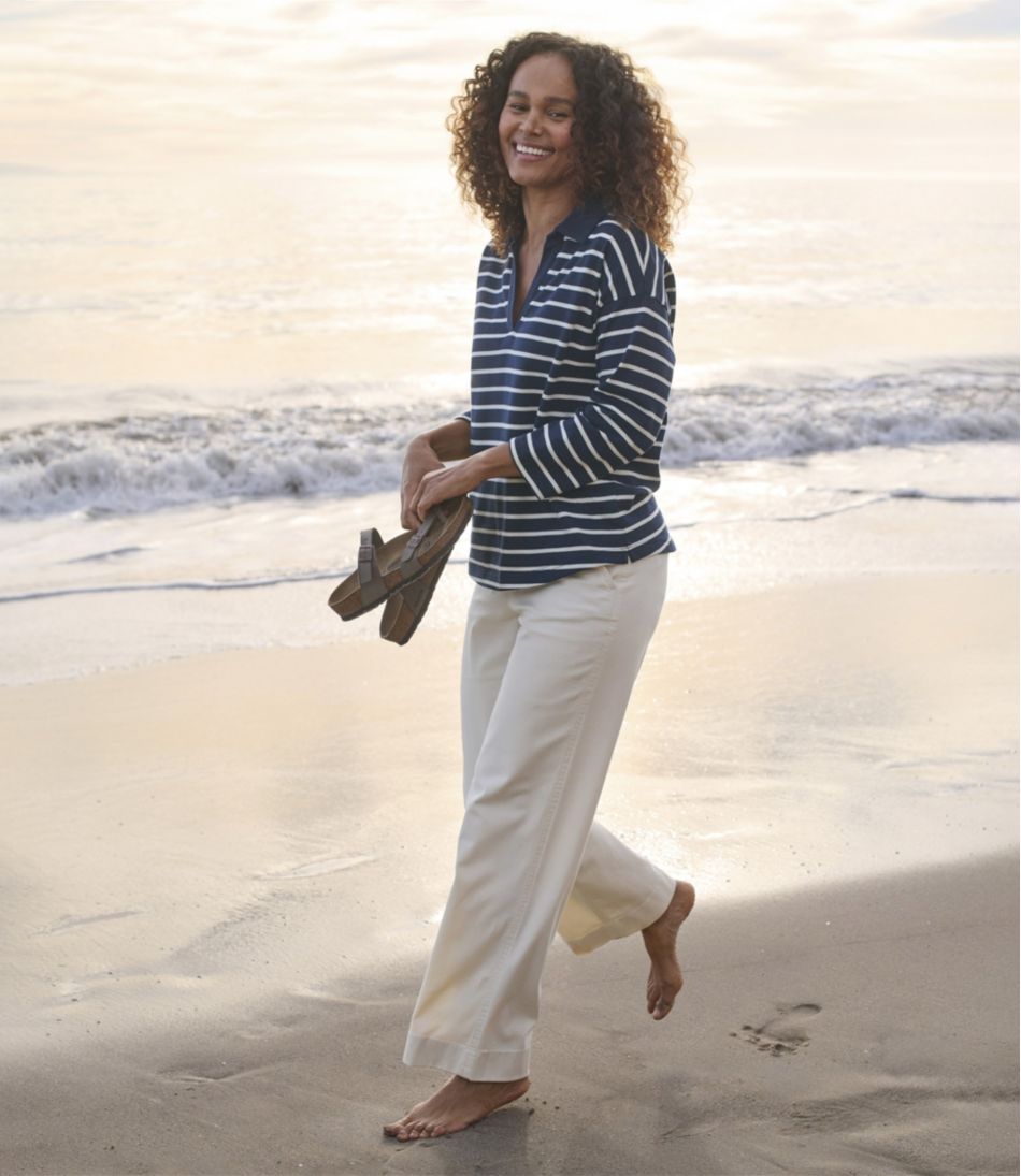 Women's Comfort Stretch Pants, Mid-Rise Wide-Leg Chino | L.L.Bean