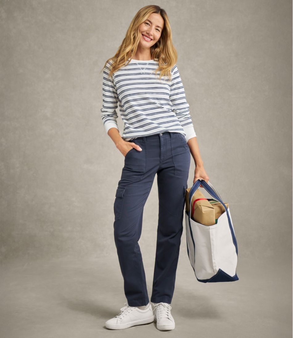 Women's Comfort Stretch Pants, Mid-Rise Straight-Leg Cargo | L.L.Bean