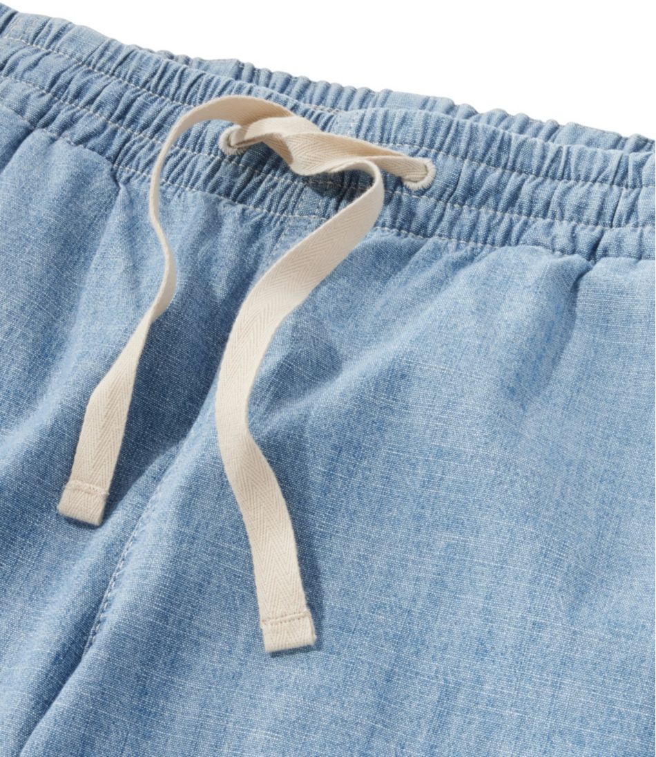 Women's Lakewashed Pull-On Chinos, Mid-Rise Wide-Leg Chambray | L.L.Bean
