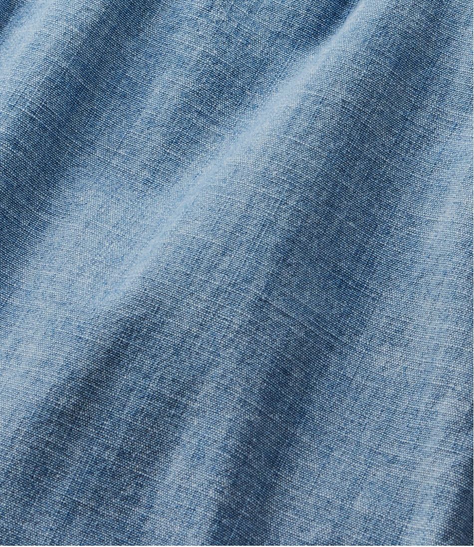 Women's Lakewashed Pull-On Chinos, Mid-Rise Wide-Leg Chambray | L.L.Bean