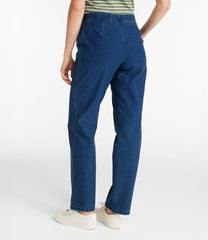Women's Perfect Fit Pants, Denim Straight-Leg Fleece-Backed | L.L.Bean
