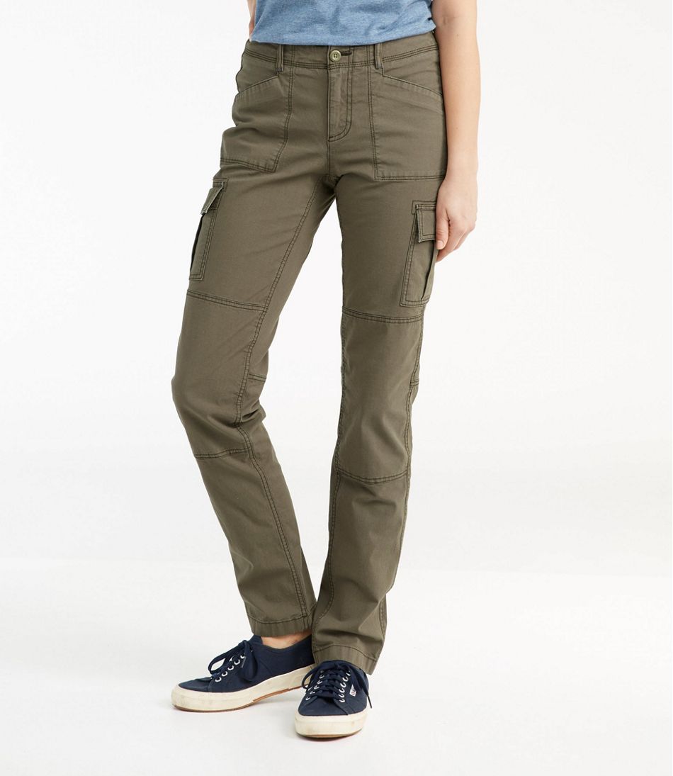 Women's Stretch Canvas Cargo Pants, Mid-Rise Straight-Leg | L.L.Bean