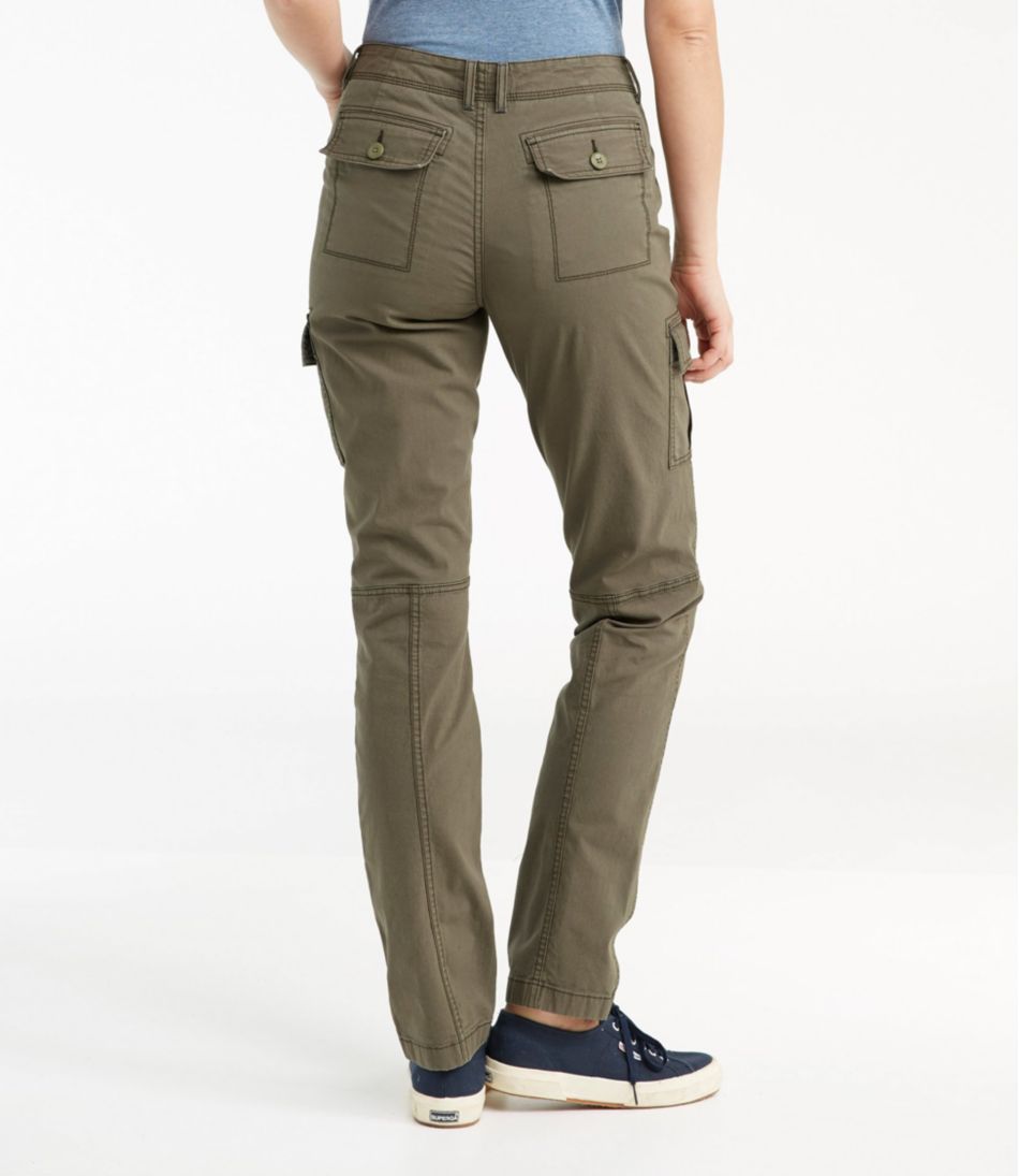 Women's Stretch Canvas Cargo Pants, Mid-Rise Straight-Leg | L.L.Bean