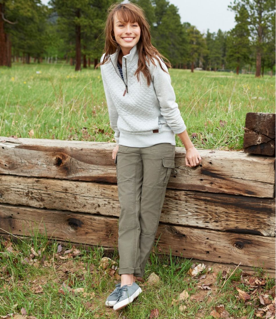Women's Stretch Canvas Cargo Pants, Mid-Rise Straight-Leg | L.L.Bean