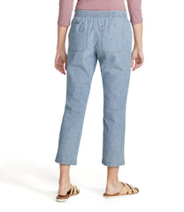Women's Lakewashed Pull-On Chinos, Mid-Rise Chambray Ankle Pants | L.L.Bean