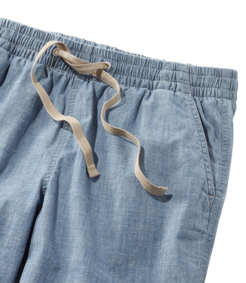 Women's Lakewashed Pull-On Chinos, Mid-Rise Chambray Ankle Pants | L.L.Bean