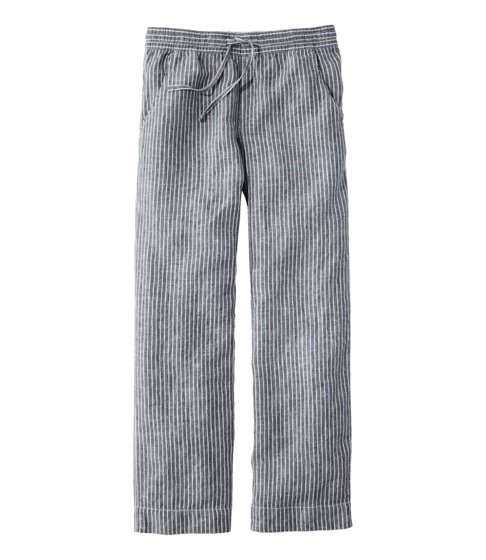 Women's Premium Washable Linen Pull-On Pants, Stripe | L.L.Bean