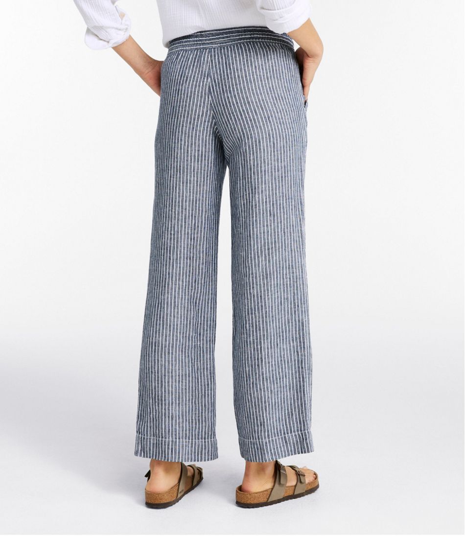 Women's Premium Washable Linen Pull-On Pants, Stripe | L.L.Bean