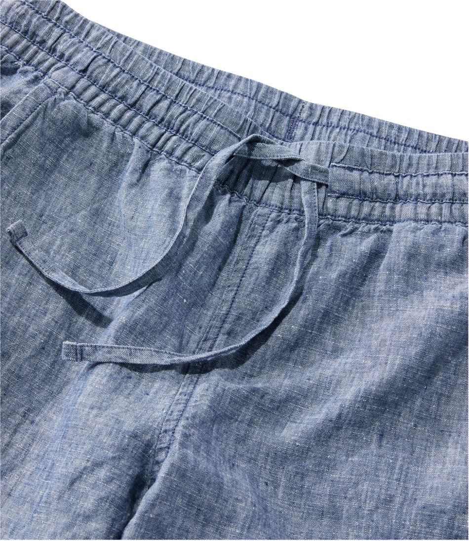 Women's Premium Linen Pull-On Ankle Pants, Mid-Rise Tapered-Leg | L.L.Bean