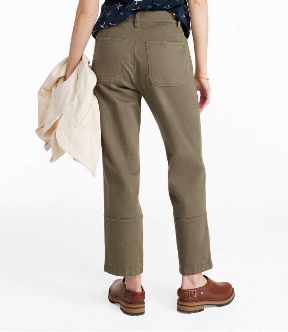Women's Signature Washed Cotton Barrel Pants, High-Rise Tapered Leg | L.L.Bean