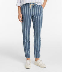 Women's Lakewashed Pull-On Chinos, Mid-Rise Tapered-Leg Chambray Ankle Pants | L.L.Bean