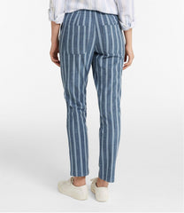 Women's Lakewashed Pull-On Chinos, Mid-Rise Tapered-Leg Chambray Ankle Pants | L.L.Bean