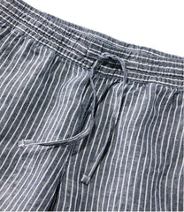 Women's Premium Linen Pull-On Ankle Pants, Mid-Rise Tapered-Leg Stripe | L.L.Bean