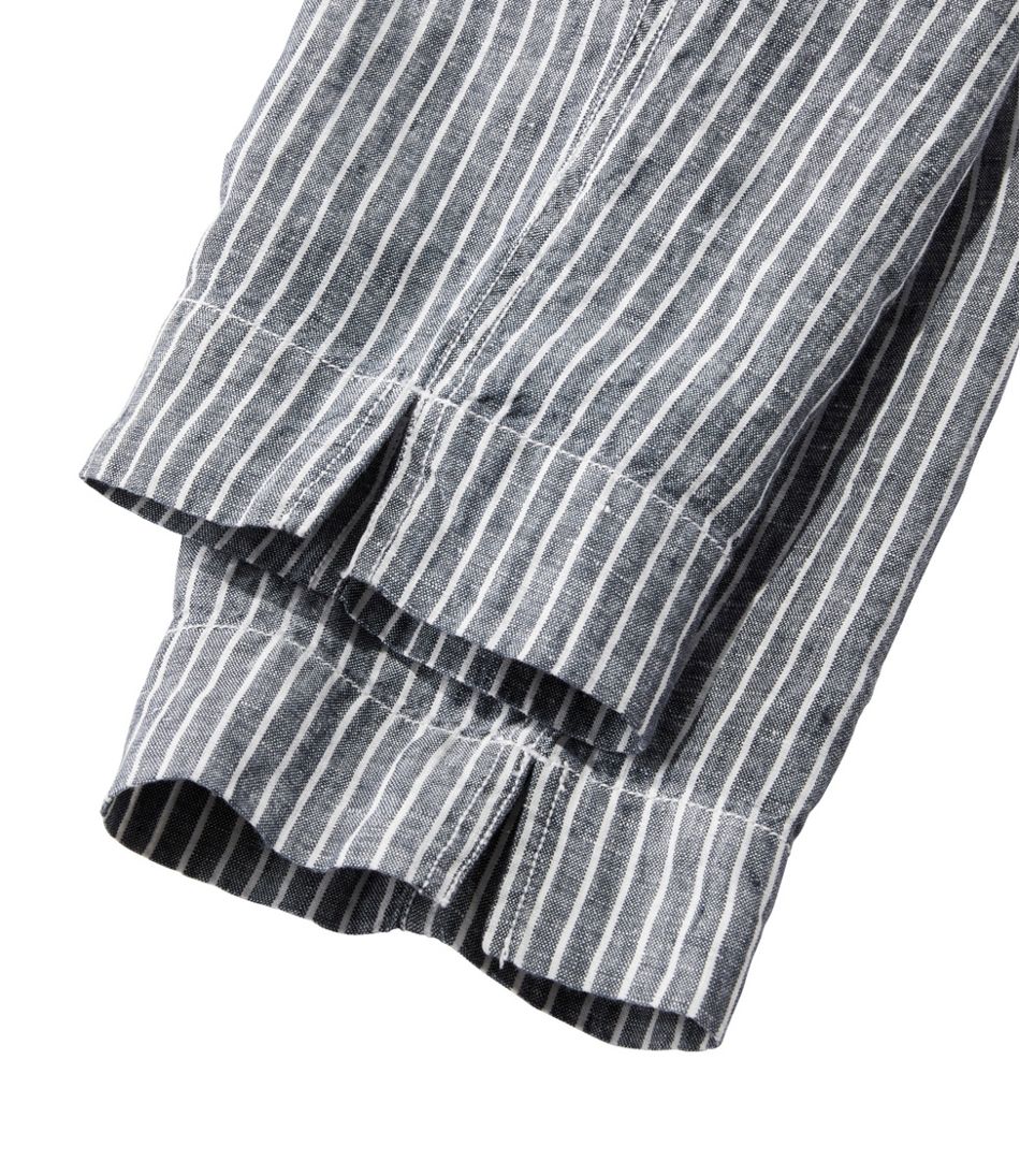 Women's Premium Linen Pull-On Ankle Pants, Mid-Rise Tapered-Leg Stripe | L.L.Bean