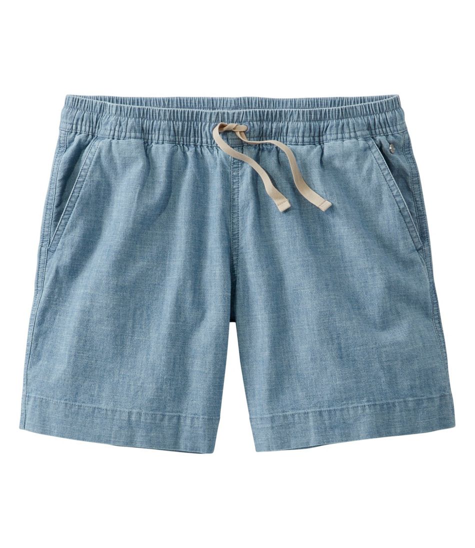 Women's Lakewashed Dock Shorts, Mid-Rise Chambray | L.L.Bean