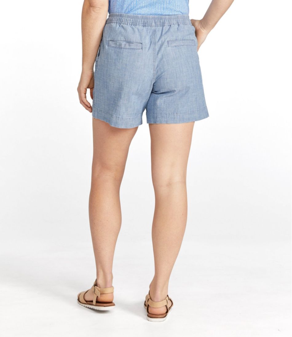 Women's Lakewashed Dock Shorts, Mid-Rise Chambray | L.L.Bean