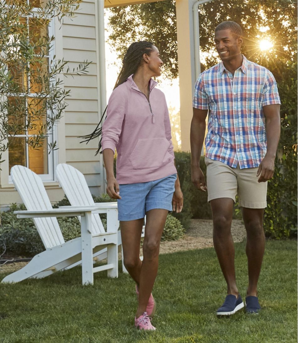 Women's Lakewashed Dock Shorts, Mid-Rise Chambray | L.L.Bean