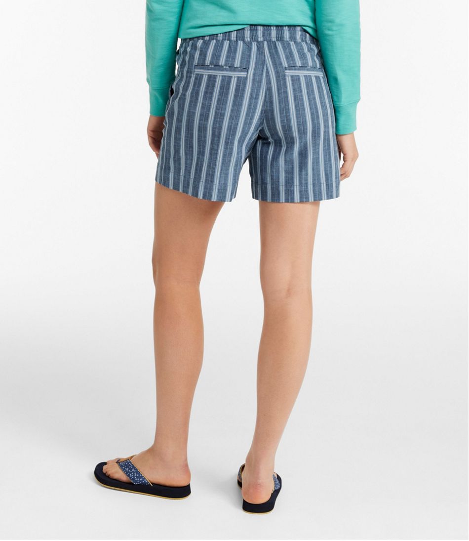 Women's Lakewashed Dock Shorts, Mid-Rise Stripe | L.L.Bean