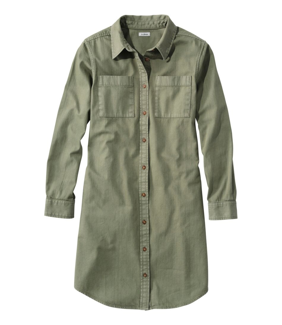 Women's L.L. Bean Heritage Washed Denim Shirt Dress, Garment-Dye | L.L.Bean