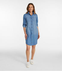 Women's L.L. Bean Heritage Washed Denim Shirt Dress | L.L.Bean