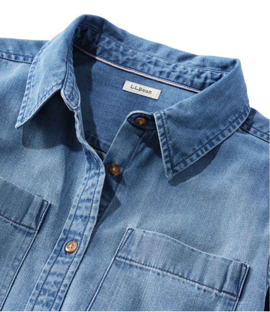 Women's L.L. Bean Heritage Washed Denim Shirt Dress | L.L.Bean