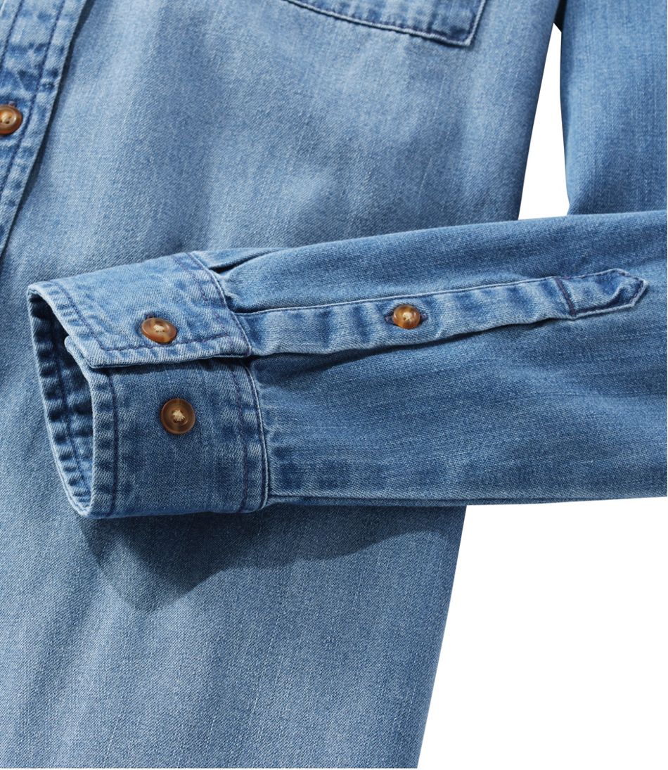 Women's L.L. Bean Heritage Washed Denim Shirt Dress | L.L.Bean