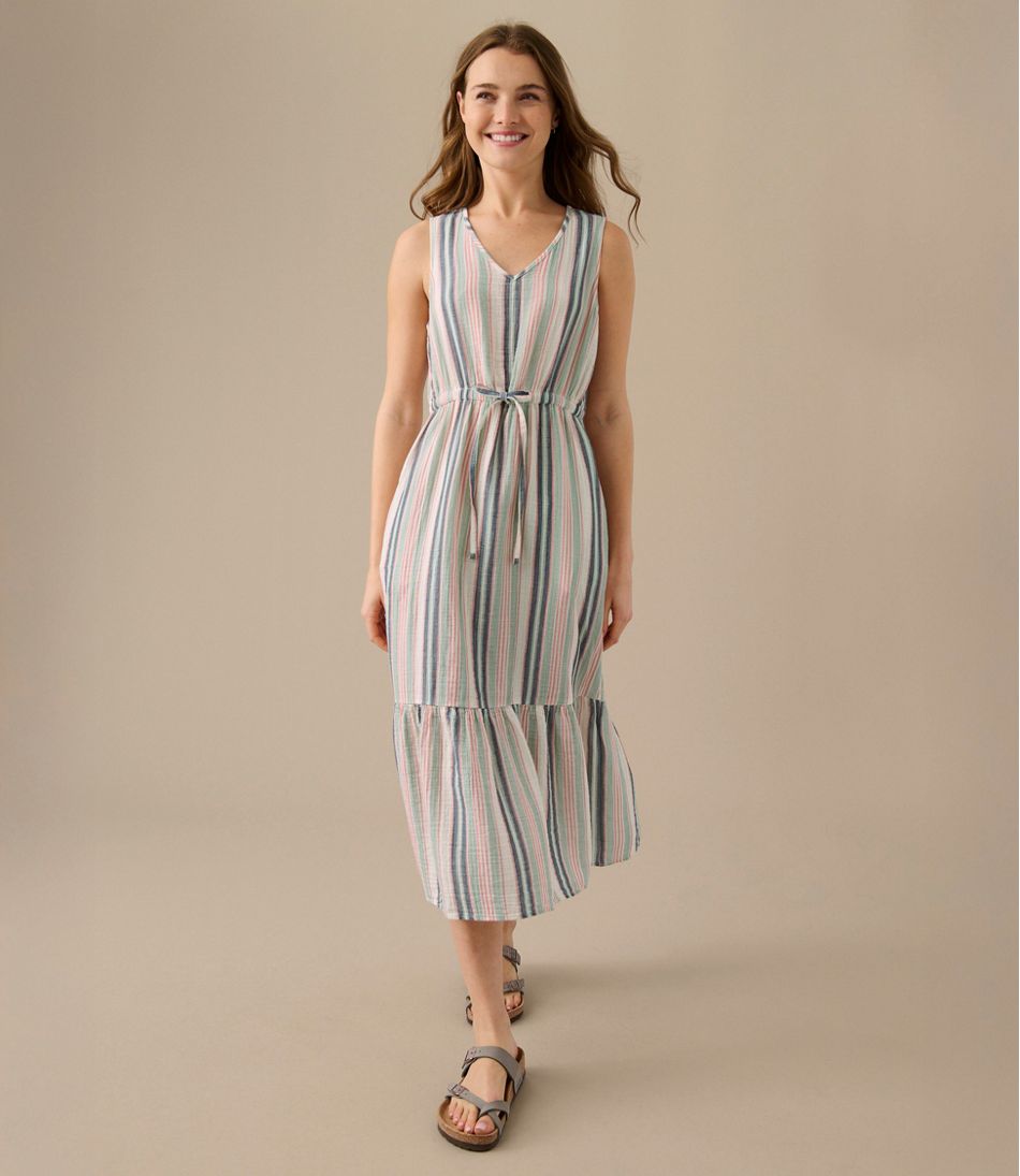 Women's Cloud Gauze Midi Dress, Stripe | L.L.Bean